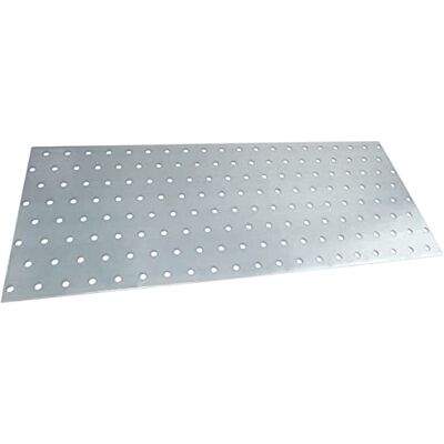AERZETIX Conjunto de 2 placas de montagem perfuradas 160 x 400 x 2 mm com 160 orifícios, em aço galvanizado Z275 fixação de metal em madeira cor prata AERZETIX Conjunto de 2 placas de montagem perfuradas 160 x 400 x 2 mm com 160 orifícios, em aço galvanizado Z275 fixação de metal em madeira cor prata