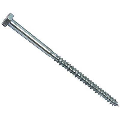 AERZETIX C44566 Conjunto de 50, parafusos para madeira/tira fundos M6 x 110 mm, com cabeça hexagonal 6 lados DIN571, em aço galvanizado, montagem fixação moldura de madeira contraplacada AERZETIX C44566 Conjunto de 50, parafusos para madeira/tira fundos M6 x 110 mm, com cabeça hexagonal 6 lados DIN571, em aço galvanizado, montagem fixação moldura de madeira contraplacada