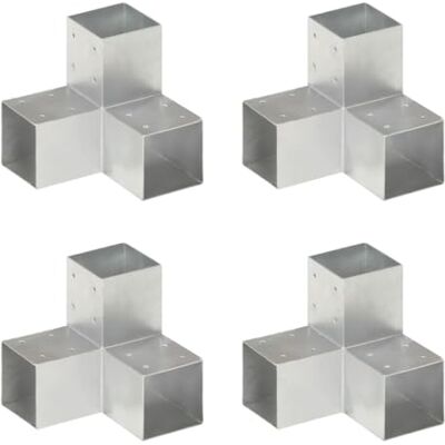 vidaXL vida XL Conectores de postes em Y 4 unidades metal galvanizado 91 x 91 mm vidaXL vida XL Conectores de postes em Y 4 unidades metal galvanizado 91 x 91 mm
