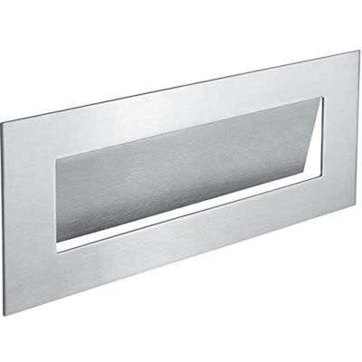Gedotec Tampa para jornais em aço inoxidável para portas de entrada de casa e apartamento Abertura para porta de entrada de porta de aço inoxidável, 1 peça cobertura para o interior Gedotec Tampa para jornais em aço inoxidável para portas de entrada de casa e apartamento Abertura para porta de entrada de porta de aço inoxidável, 1 peça cobertura para o interior