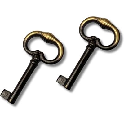 BricoShopping Chaves para móveis em estilo arte povera e armários antigos clássicos modernos, chave universal em estilo para fechadura de armário em latão, chave de paleta envelhecida para gaveta BricoShopping Chaves para móveis em estilo arte povera e armários antigos clássicos modernos, chave universal em estilo para fechadura de armário em latão, chave de paleta envelhecida para gaveta
