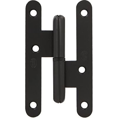 Amig Pernio à esquerda 95 x 52 x 2 mm, com arruela de pressão, sem remate, cantos redondos, suporte para portas com firmeza, aço preto Amig Pernio à esquerda 95 x 52 x 2 mm, com arruela de pressão, sem remate, cantos redondos, suporte para portas com firmeza, aço preto