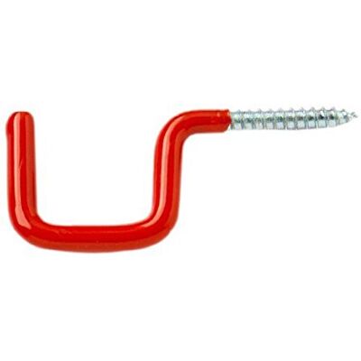 Merriway Bulk Hardware Gancho aparafusável (revestimento de plástico, 6 unidades, tamanho pequeno), design quadrado, cor vermelha Merriway Bulk Hardware Gancho aparafusável (revestimento de plástico, 6 unidades, tamanho pequeno), design quadrado, cor vermelha