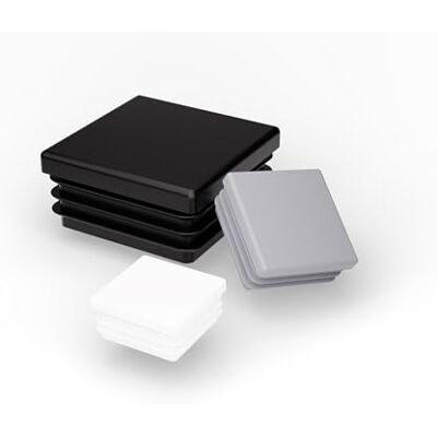 FUX 4 peças de tampas quadradas de plástico para tubos cinzento FUX 4 peças de tampas quadradas de plástico para tubos cinzento