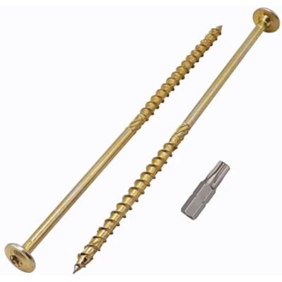 Marcopol Embalagem de 12 peças de aço galvanizado, 6 x 180 mm, parafusos de madeira amarela, cabeça torx, cabeça de bolacha, parafusos de madeira, parcialmente roscados (12, 6 x 180 mm) Marcopol Embalagem de 12 peças de aço galvanizado, 6 x 180 mm, parafusos de madeira amarela, cabeça torx, cabeça de bolacha, parafusos de madeira, parcialmente roscados (12, 6 x 180 mm)