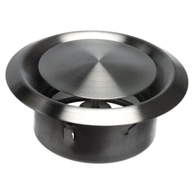 EUROPLAST Ø 100 mm difusor de ventilação e extração de ar válvula de disco regulada grade de ventilação redonda de metal aço inoxidável EUROPLAST Ø 100 mm difusor de ventilação e extração de ar válvula de disco regulada grade de ventilação redonda de metal aço inoxidável