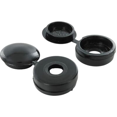 Merriway Bulk Hardware Copo parafuso e tampa nº 6 e 8, preto, prata (2 peças) Merriway Bulk Hardware Copo parafuso e tampa nº 6 e 8, preto, prata (2 peças)