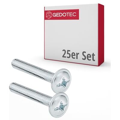 Gedotec Parafusos para móveis M4 aço galvanizado H10644 25 peças Parafusos para puxadores de móveis Conectores para móveis M4 x 25 mm Gedotec Parafusos para móveis M4 aço galvanizado H10644 25 peças Parafusos para puxadores de móveis Conectores para móveis M4 x 25 mm