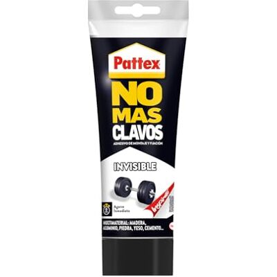 Pattex Chega de pregos, cola resistente transparente, cola extra forte para madeira, metal e muito mais, adesivo de montagem instantânea, 1 tubo x 200 g Pattex Chega de pregos, cola resistente transparente, cola extra forte para madeira, metal e muito mais, adesivo de montagem instantânea, 1 tubo x 200 g