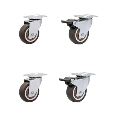 LIKERAINY Pequenas rodas giratórias silenciosas TPR Ø 25 x 13 mm rodas de borracha com travão para armário de móveis com placa de montagem capacidade de carga 40 kg embalagem de 4 LIKERAINY Pequenas rodas giratórias silenciosas TPR Ø 25 x 13 mm rodas de borracha com travão para armário de móveis com placa de montagem capacidade de carga 40 kg embalagem de 4