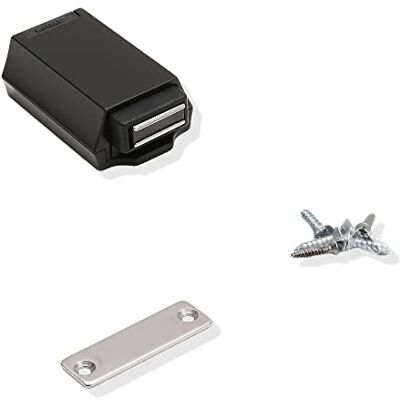 UMAXO SUGATSUNE/Lamp Trava magnética resistente para portas extra pesadas sem alça, cor preta UMAXO SUGATSUNE/Lamp Trava magnética resistente para portas extra pesadas sem alça, cor preta