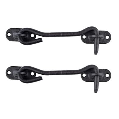 LIKERAINY Gancho de cabine em aço inoxidável 104 mm ferrolho trava de porta fechadura para portas de correr armário janela cobertura jardim cerca preta embalagem de 2 peças LIKERAINY Gancho de cabine em aço inoxidável 104 mm ferrolho trava de porta fechadura para portas de correr armário janela cobertura jardim cerca preta embalagem de 2 peças