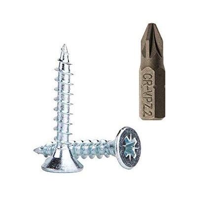 Marcopol 100 parafusos para madeira de aço galvanizado, 6 x 30 mm, cabeça escareada, para aglomerado, 100 unidades Marcopol 100 parafusos para madeira de aço galvanizado, 6 x 30 mm, cabeça escareada, para aglomerado, 100 unidades