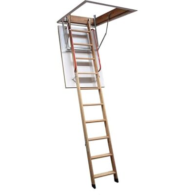 BPS Access Solutions Escada para sótão com corrimão duplo (madeira de larício, distância entre teto e solo: até 3,2 m), (13 x 7 mm, 9) BPS Access Solutions Escada para sótão com corrimão duplo (madeira de larício, distância entre teto e solo: até 3,2 m), (13 x 7 mm, 9)