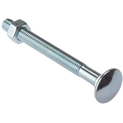 Merriway Parafuso de suporte e porca M6 x 150 mm, galvanizado (embalagem de 6) Merriway Parafuso de suporte e porca M6 x 150 mm, galvanizado (embalagem de 6)