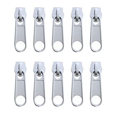 Creative 132 cursores de metal para fecho de correr de nylon, cursor sem fecho de correr #3, puxador de fecho de correr para reparar ou montar um fecho, cursores brancos, (#3, 101) Creative 132 cursores de metal para fecho de correr de nylon, cursor sem fecho de correr #3, puxador de fecho de correr para reparar ou montar um fecho, cursores brancos, (#3, 101)