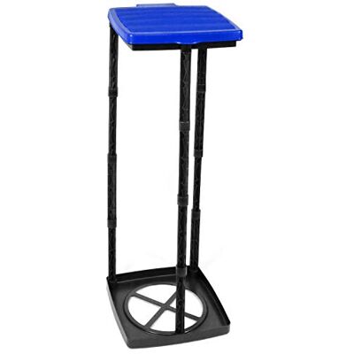 com-four ® Suporte para sacos de lixo com tampa, 3 alturas diferentes Suporte sacos do lixo em azul caixote do lixo dobrável de 120 litros com-four ® Suporte para sacos de lixo com tampa, 3 alturas diferentes Suporte sacos do lixo em azul caixote do lixo dobrável de 120 litros