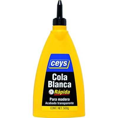 ceys Cola branca rápida para madeira Acabamento transparente 500 g ceys Cola branca rápida para madeira Acabamento transparente 500 g
