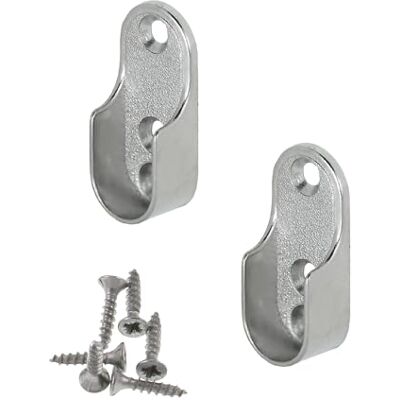 Gedotec Suporte de cabide de metal niquelado mate, capacidade de carga de 50 kg, montado na parede, oval, prateado Gedotec Suporte de cabide de metal niquelado mate, capacidade de carga de 50 kg, montado na parede, oval, prateado
