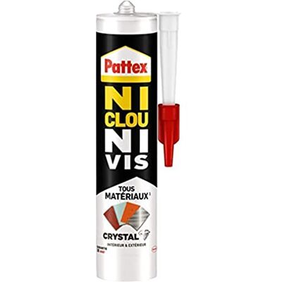 Pattex Ni Clou Ni Vis Tous Matériaux Crystal (290 g) Colle de fixação extra forte pour intérieur et extérieur – Mastic transparente multi-material Pattex Ni Clou Ni Vis Tous Matériaux Crystal (290 g) Colle de fixação extra forte pour intérieur et extérieur – Mastic transparente multi-material