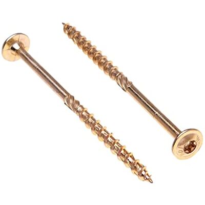 Keple Parafusos para madeira de 6 mm x 120 mm Torx autorroscantes multiusos e travessas ferroviárias parafusos flange de parafusos para união e construção, embalagem de 100 unidades Keple Parafusos para madeira de 6 mm x 120 mm Torx autorroscantes multiusos e travessas ferroviárias parafusos flange de parafusos para união e construção, embalagem de 100 unidades