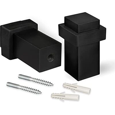 LouMaxx Tope para porta de chão para aparafusar, conjunto de 2 unidades, aço inoxidável preto mate para uma parada de porta confiável, evita danos na parede e na porta, inclui material LouMaxx Tope para porta de chão para aparafusar, conjunto de 2 unidades, aço inoxidável preto mate para uma parada de porta confiável, evita danos na parede e na porta, inclui material