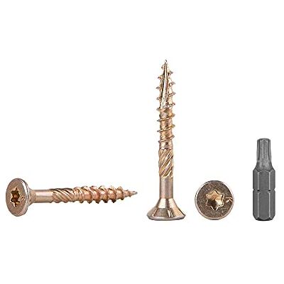Marcopol Pacote de 400 unidades. Parafusos para madeira de aço galvanizado amarelo de 4 x 40 mm, cabeça Torx, tipo 17, cabeça escareada, parafusos para aglomerado (400, 4 x 30 mm) Marcopol Pacote de 400 unidades. Parafusos para madeira de aço galvanizado amarelo de 4 x 40 mm, cabeça Torx, tipo 17, cabeça escareada, parafusos para aglomerado (400, 4 x 30 mm)