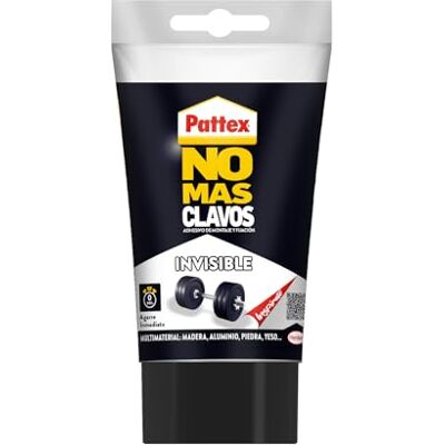 Pattex Chega de pregos, cola resistente transparente, cola extra forte para madeira, metal e muito mais, adesivo de montagem instantânea, 1 tubo x 120 g Pattex Chega de pregos, cola resistente transparente, cola extra forte para madeira, metal e muito mais, adesivo de montagem instantânea, 1 tubo x 120 g