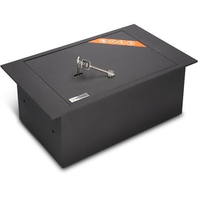 Brihard Montagem no chão para documentos A4 Cofre com fechadura de chave Armazenamento seguro 13,5L Tamanho externo 18x42x26cm Cofre montado no chão Tamanho interno 17x36x22cm Brihard Montagem no chão para documentos A4 Cofre com fechadura de chave Armazenamento seguro 13,5L Tamanho externo 18x42x26cm Cofre montado no chão Tamanho interno 17x36x22cm