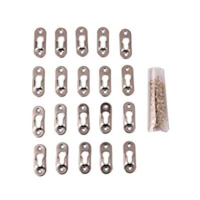 ICTRONIX 20 x cabides gancho de quadro ganchos de quadros duplo orifício com parafusos 42 x 16 mm ICTRONIX 20 x cabides gancho de quadro ganchos de quadros duplo orifício com parafusos 42 x 16 mm