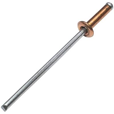 AERZETIX Conjunto de 50 rebites cegos padrão Ø 3 x 12 mm cobre/aço DIN 7337 rebite pop rebite com ruptura de haste cabeça plana AERZETIX Conjunto de 50 rebites cegos padrão Ø 3 x 12 mm cobre/aço DIN 7337 rebite pop rebite com ruptura de haste cabeça plana