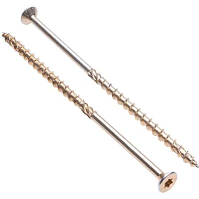 Keple Parafusos cabeça plana para madeira de 8 mm x 120 mm Torx auto-roscantes multiusos e travessas de ferrovia. Parafusos para união e construção, embalagem de 50 unidades Keple Parafusos cabeça plana para madeira de 8 mm x 120 mm Torx auto-roscantes multiusos e travessas de ferrovia. Parafusos para união e construção, embalagem de 50 unidades