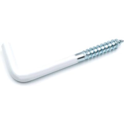 Design61 Gancho de rosca branco reto, parafuso de parede, gancho giratório com rosca, gancho para aparafusar para parede e teto, galvanizado para cordas, correntes, lâmpadas e plantas (60 x 4 mm, 10 Design61 Gancho de rosca branco reto, parafuso de parede, gancho giratório com rosca, gancho para aparafusar para parede e teto, galvanizado para cordas, correntes, lâmpadas e plantas (60 x 4 mm, 10