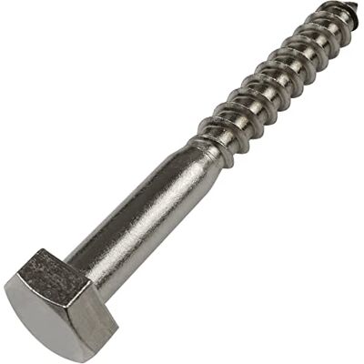 AERZETIX C59127 Conjunto de 10 parafusos para madeira com cabeça hexagonal auto-roscante Ø10x90mm DIN 571 em aço inoxidável A2 AERZETIX C59127 Conjunto de 10 parafusos para madeira com cabeça hexagonal auto-roscante Ø10x90mm DIN 571 em aço inoxidável A2