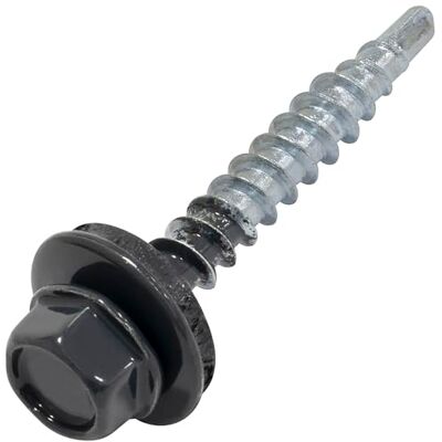 AERZETIX C73120 Conjunto de 60 parafusos autoperfurantes metal-madeira Ø 4,8 x 35 mm arruela de vedação EPDM RAL 7016 DIN 7504K impressão hexagonal 8 mm em aço carbono AERZETIX C73120 Conjunto de 60 parafusos autoperfurantes metal-madeira Ø 4,8 x 35 mm arruela de vedação EPDM RAL 7016 DIN 7504K impressão hexagonal 8 mm em aço carbono