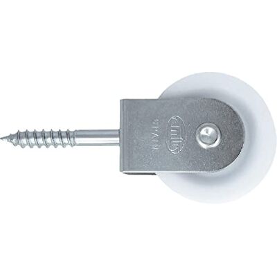 Amig Polia de aço para estendal de roupa com rodada de plástico 39 mm inclui parafuso com alça de fixação Amig Polia de aço para estendal de roupa com rodada de plástico 39 mm inclui parafuso com alça de fixação
