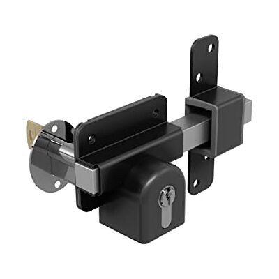 Gatemate 1490096 Euro P11 Fecho duplo de tiro longo, preto/inoxidável, 70 mm Gatemate 1490096 Euro P11 Fecho duplo de tiro longo, preto/inoxidável, 70 mm