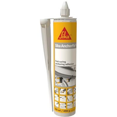 SIKA Adesivo de cura rápido para ancoragens Anchorfix-1 Cinza claro Para tubos de aço ondulado, hastes roscadas, parafusos e sistemas de fixação especiais 300 ml SIKA Adesivo de cura rápido para ancoragens Anchorfix-1 Cinza claro Para tubos de aço ondulado, hastes roscadas, parafusos e sistemas de fixação especiais 300 ml