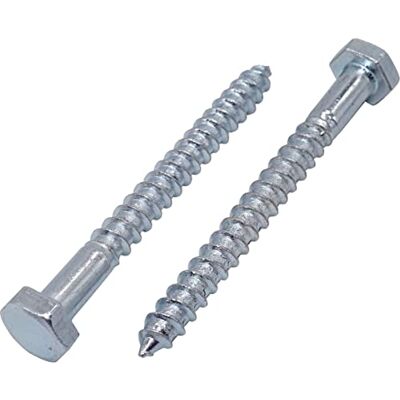 Marcopol 50 parafusos sextavados de aço galvanizado DIN 571 para madeira, M6 x 70 mm, parafusos hexagonais, parafusos de atraso, cabeça hexagonal, parafusos de autocar (50, M6 x 70 mm) Marcopol 50 parafusos sextavados de aço galvanizado DIN 571 para madeira, M6 x 70 mm, parafusos hexagonais, parafusos de atraso, cabeça hexagonal, parafusos de autocar (50, M6 x 70 mm)