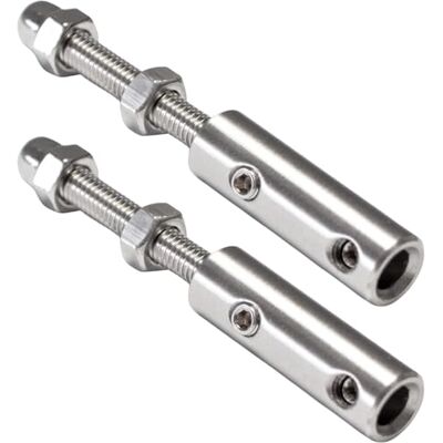 PRIOstahl Terminal de cabo de arame com parafuso, terminal de tensão, terminal de corda com parafuso roscado 2 peças para fio de 4 mm a 6 mm para fixação e tensão de cabos de arame PRIOstahl Terminal de cabo de arame com parafuso, terminal de tensão, terminal de corda com parafuso roscado 2 peças para fio de 4 mm a 6 mm para fixação e tensão de cabos de arame