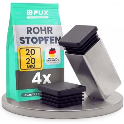 FUX 4 peças de tampas de plástico quadradas para tubos Protege o chão de arranhões, deslizamento silencioso, ajuste firme nas pernas, preto FUX 4 peças de tampas de plástico quadradas para tubos Protege o chão de arranhões, deslizamento silencioso, ajuste firme nas pernas, preto