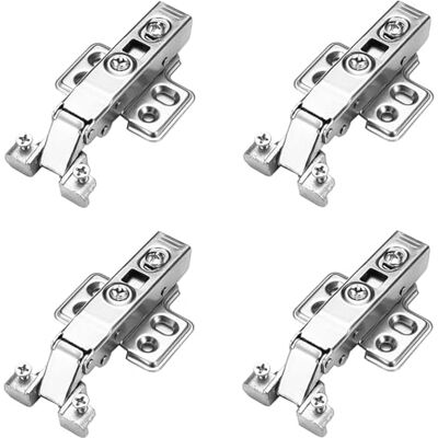 OXFUZZ 4 peças dobradiças de armário, dobradiças armário fecho suave, dobradiça armário dobrável com parafusos, silenciosas hidráulicas (curva reta/cobertura completa) OXFUZZ 4 peças dobradiças de armário, dobradiças armário fecho suave, dobradiça armário dobrável com parafusos, silenciosas hidráulicas (curva reta/cobertura completa)
