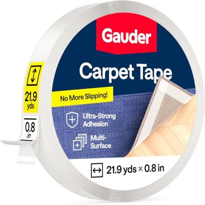 GAUDER Fita adesiva para tapetes dupla face cola (20 m x 21 mm) Antiderrapante extra forte longa duração para pisos, tapetes e escadas cola e fita de instalação GAUDER Fita adesiva para tapetes dupla face cola (20 m x 21 mm) Antiderrapante extra forte longa duração para pisos, tapetes e escadas cola e fita de instalação