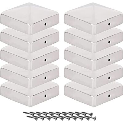 VIIRKUJA Tampas de poste 7 x 7 cm 10 peças, 70 x 70 mm, poste de cerca de aço inoxidável/forma de pirâmide tampa de poste 7 x 7 / tampas de poste de cerca VIIRKUJA Tampas de poste 7 x 7 cm 10 peças, 70 x 70 mm, poste de cerca de aço inoxidável/forma de pirâmide tampa de poste 7 x 7 / tampas de poste de cerca