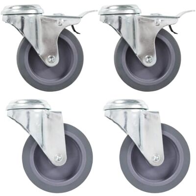 vidaXL Rodízios giratórios de Borracha 75mm - Para Móveis Pequenos vidaXL Rodízios giratórios de Borracha 75mm - Para Móveis Pequenos