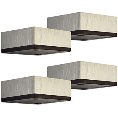 Sotech Conjunto de 4 pés de móvel MOTEL 65 x 65 mm altura 25 mm pernas de suporte de alumínio com aparência de aço inoxidável Sotech Conjunto de 4 pés de móvel MOTEL 65 x 65 mm altura 25 mm pernas de suporte de alumínio com aparência de aço inoxidável