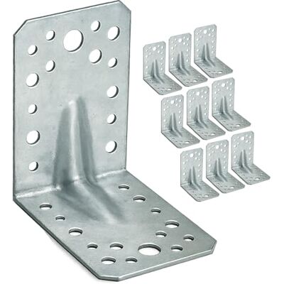 OMIdeas 10 x esquadra metálica de ângulo (90 x 90 x 65 x 2) conector angular conectores angulares com flange ângulos metálicos galvanizados OMIdeas 10 x esquadra metálica de ângulo (90 x 90 x 65 x 2) conector angular conectores angulares com flange ângulos metálicos galvanizados