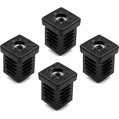 Design61 4 tampões roscados de tubo quadrado de 25 x 25 mm, espessura da parede 1-2 mm com rosca interna M8 Design61 4 tampões roscados de tubo quadrado de 25 x 25 mm, espessura da parede 1-2 mm com rosca interna M8