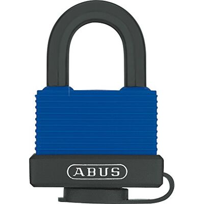 ABUS Cadeado de latão Aqua Safe 70IB/45 resistente, nível 5 Arco de aço inoxidável anticorrosivo, revestimento plástico, fecho duplo, adequado para uso marinho e exterior ABUS Cadeado de latão Aqua Safe 70IB/45 resistente, nível 5 Arco de aço inoxidável anticorrosivo, revestimento plástico, fecho duplo, adequado para uso marinho e exterior