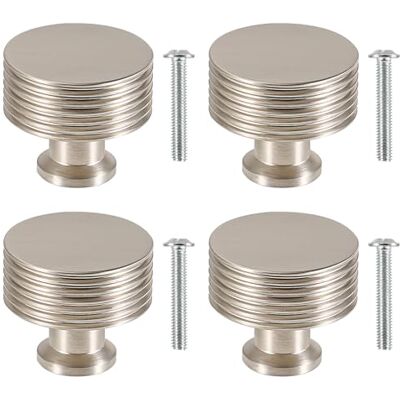 TRIXES Conjunto de 4 puxadores para gavetas em prata fosca Ferragens decorativas para armários Perfeito para projetos de bricolagem TRIXES Conjunto de 4 puxadores para gavetas em prata fosca Ferragens decorativas para armários Perfeito para projetos de bricolagem